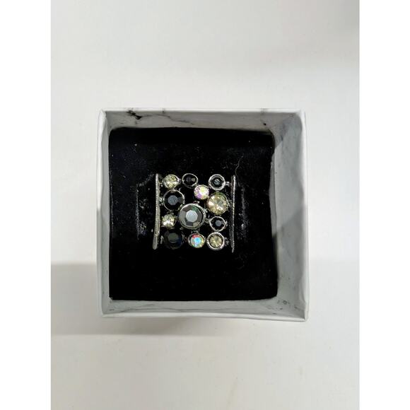 Black Crystal Statement Ring Size 8 - Picture 7 of 8